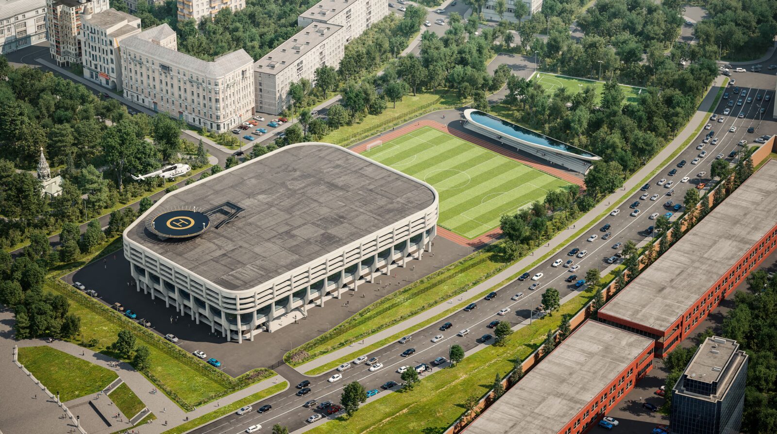 Многофункциональный, спортивно-тренировочный комплекс на территории стадиона «Красная Пресня»
